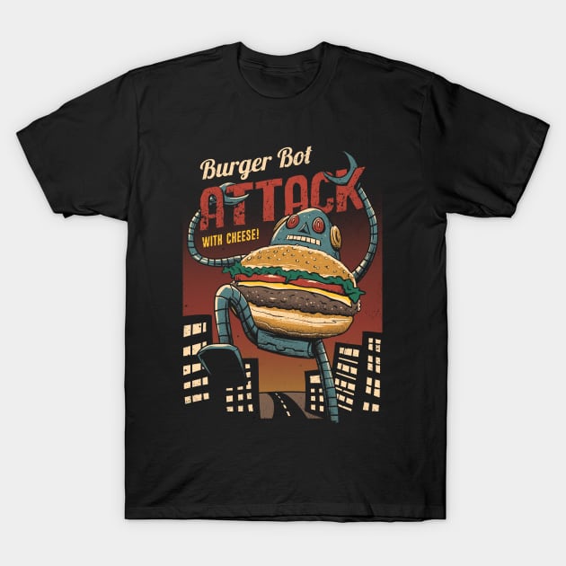 Burger Bot T-Shirt by Vincent Trinidad Art